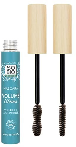Léa Nature SO Bio Étic | Mascara zertifiziert Bio-Volumen Ultimatives Volumen | Braun | bringt Volumen, Länge & Dichte | doppelseitige Bürste | cremige Textur | ohne Packungseffekt | Rizinusöl | Made