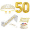 50 Jahre Geburtstagskrone Schärpe Beige Gold 50 Geburtstag Schärpe Tiara Krone 50. Geburtstag Dekorationen Frauen Mädchen Cupcake Topper Nummer 50 Ballon 50. Geburtstag Geschenke GTBS0125D