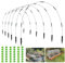 OOTONAT 2,4 m Garten-Reifen-Wachstumstunnel-Set, rostfreier Fiberglas-Rahmen für Hochbeete, 36 Stück, DIY-Pflanzenstütze für Gartennetze, Reihenabdeckungen und Gewächshausschutz