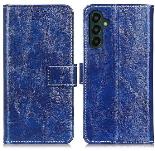 Flip Case Cover Kompatibel mit Samsung Galaxy A25 5G Retro Crazy Horse Textured Wallet Phone Protection Ledertasche Flip Ledertasche Ständer Kartenfach Handyhülle Geeignet Kompatibel mit Samsung Gala