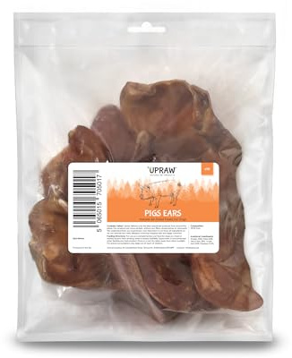 Extra Large Pigs Ears For Dogs (10 Pack) Delicious Tasting Air Dried, High in Protein Aids Muscle and Tissue Repair, Contains Collagen for Healthy Coats.