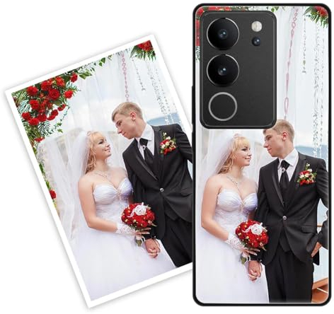 Sunrive Personalisierte Hülle kompatibel mit VIVO V29 5G Handyhülle Benutzerdefiniert Gehärtetes Glas Weicher Etui mit Eigenem Foto Bild Text Individuelle + Displayschutzfolie
