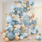 Luftballon Girlande Blau, 104 Stück Luftballon Girlande Blau Gold mit Ballons staubige blaue gold Sandweiße, Blaue Luftballons Set für Geburtstagsdeko Junge, Hochzeitsdeko, Baby Shower, Taufe