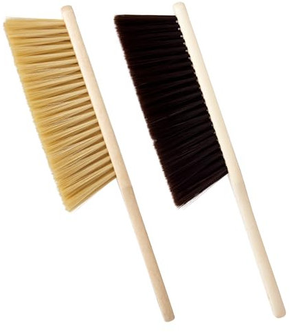 XXFLOWER Soft Bristle Hand Brushes With Wooden Handles,Two Pieces Firm Removal Counter Cleaner,Perfect For Household Cleaning,Home or Office Use(Pack of 2)