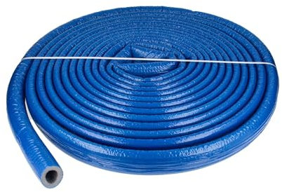 tecuro Isolierschlauch PE-XT für Rohr Ø 12-15 mm, mit reißfester PE-Schutzfolie in blau, 6 mm Dämmstärke, Rolle mit 10 m, Rohrisolierung, Dämmung, Schutzschlauch, Trittschutz, Unterputz-Estrich etc