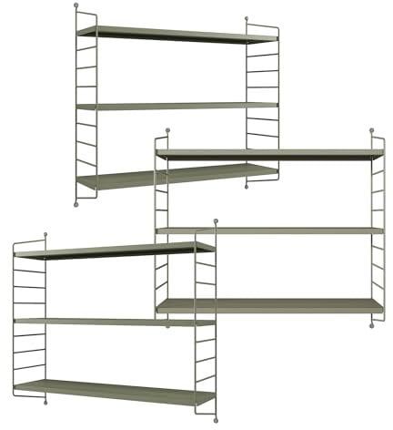 [en.casa] Modulares Wandregal Strängnäs 3er Set Metallregal Kamelfarben Hängeregal mit 3 Regalböden Badregal Küchenwandregal Wandablage Wohnzimmer