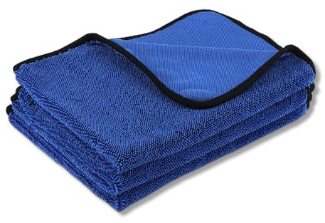Shiny Bath Trockentuch 3er-Pack, Fast Dry Trockentuch 40x60cm, Duschkabinen Tuch zum Wasser Abziehen in Dusche & Bad, Extrem Saugstark Trockentuch, Duschkabinen Shiny Wipes tücher (Blau)