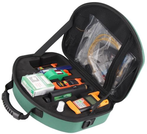 Optic Fiber Test Kit FTTH Optic Fiber Test Kit, Optical Fiber Loss Test Kit Tool Kits Fiber Optic Power Meter FTTH Loss Test Kit Optical Power Meter Wavelength Range 800-1700nm