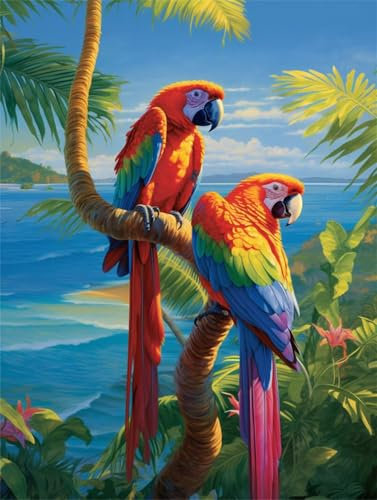 Peinture par Numero Adulte Perroquet Peinture Numero Enfant,Bricolage Loisirs Créatifs Adultes Peinture Numero Paysage Peinture par Numéro,Tableau Decoration Murale,Cadeau Femme,45x60cm LY-19233