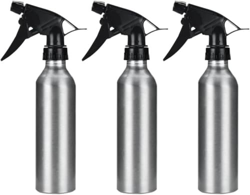 Smeltec 3 botellas de spray pulverizadoras atomizadora de metal, aluminio, agua, liquido, soluciones, productos químicos, envase, perfume, nebulizador, vacío - 250ml x 3 botellas