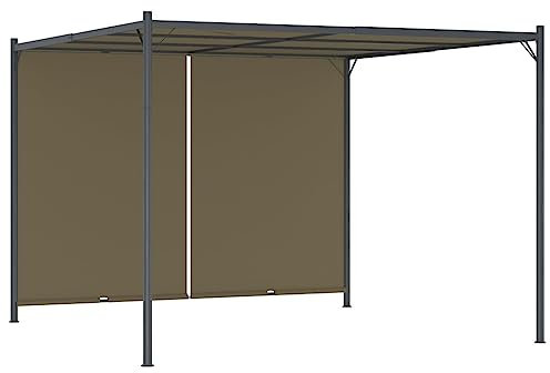 Furniture select-Pergola de jardin avec toit rétractable 3 x 3 m Taupe 180 g/m