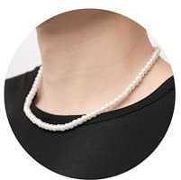 RWQIAN Perlenkette Herren Damen 45cm Perlen Kette Weiße Faux Perlenkette Choker Halskette Perlen Schmuck 6mm