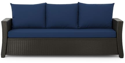 Setgarden® Bankauflage - Outdoor sitzkissen für Gartenbank für polyrattan- Polster Auflage Outdoor - Bankpolster Auflage für Sitzbank Rattan Hollywoodschaukel (Marineblau, 160x50x50cm)