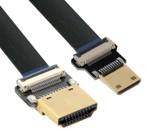 CY Cord Ultra Slim HDMI-Stecker auf Mini-HDMI-Stecker, Verlängerungskabel, FPC-Flachkabel, 1080P, für FPV HDTV Multicopter-Luftaufnahmen, A1-C1 (20 cm)