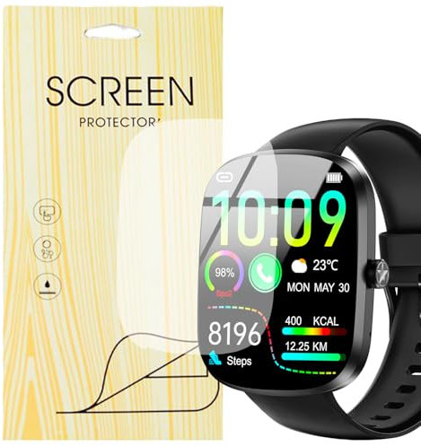JKXLSLAX [6 Pièce Films Protecteurs] Doux Protection Films de protection d'écran Compatible pour Smartwatch OUKITEL Montre Connectée Homme Femme 1.91 V2