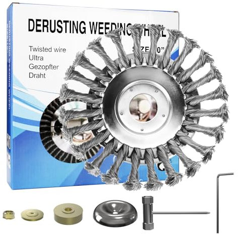 Professional Unkrautbürste, Unkrautbürste Freischneider, für Hochwertige Wildrasbürste Rasenmäher, Unkrautbürste für Rasentrimmer (6 Zoll)