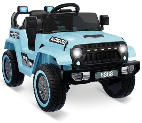 Voiture électrique Enfants 12 V, Voiture pour Enfants avec télécommande 2,4 G, Bluetooth, Musique, klaxon et phares, Cadeau pour Noël/Anniversaire, véhicule électrique pour Enfants de 3 à 8 Ans