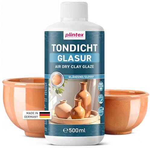 PLINTEX® Tondicht Versiegelung 500ml wasserfest & lösungsmittelfrei | Universal Keramik-Versiegelung & Glasur ohne Brennen für Ton, Gips, Beton, Terrakotta & Gießpulver I Made in Germany