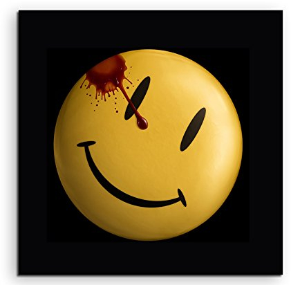 Watchmen Smiley Leinwandbild in 60x60cm Made in Germany! Preiswerter fertig gerahmter Kunst-Druck zum Aufhängen - tolles und einzigartiges Motiv. Kein Poster oder Plakat!