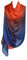 PB-SOAR Mode Damen Farbverlauf Schal Seidenschal Halstuch Stola 190 x 100cm, leicht und schlicht, 18 Farben auswählbar (Dunkelblau/Orange)