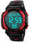 TONSHEN Unisex LED Digital Outdoor Sport Uhr Wasserdicht Armbanduhr Elektronische Militär Tactical Uhren 12H/24H Zeit Kalender Alarm Stoppuhr EL Licht Plastik mit Silikon Große Anzahl (Herren Rot)