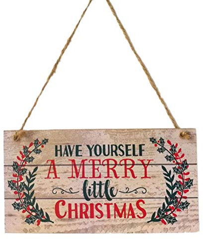 SUPVOX Weihnachten Tür hängende Dekorationen Holztür Wand hängen Zeichen mit Frohe Weihnachten 20 x 10 x 0,5 cm