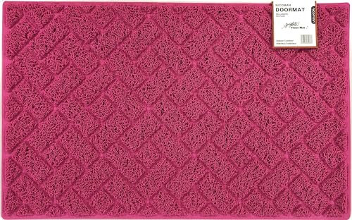 Nicoman Diamond Quilted Shape Doormat Marking Non-Slip On Hard Floors|for Indoor or Sheltered Outdoor Use, Spaghetti, Pink, 80x50cm