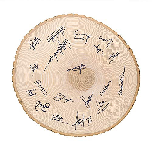 Casa Vivente Große runde Baumscheibe aus unbehandeltem Holz mit echter Rinde, Shabby Chic, Dekoration und Türschild, Geburtstagsgeschenk