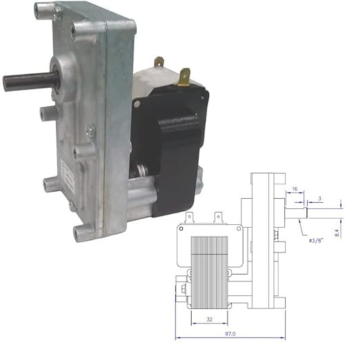 Motor Getriebemotor Pelletöfen Serie T3, 220 VAC. Fb1263 Mcz Red Hydro