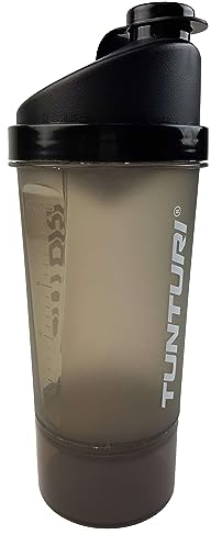 Tunturi Shaker Shaker Protein Shaker Mug avec conservation 600 ml Noir