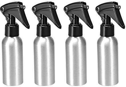 Uxcell Botella de spray de aluminio con pulverizador fino, recipiente vacío rellenable, botella de viaje