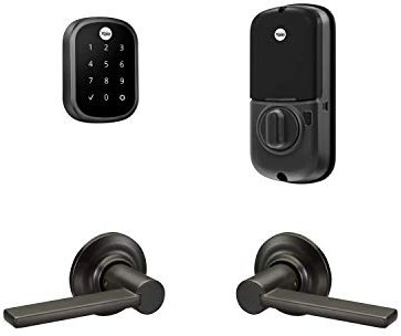 Yale Assure Lock SL, cerradura inteligente Wi-Fi con palanca Valdosta - Funciona con la aplicación Yale Access, Amazon Alexa, Google Assistant, HomeKit, Phillips Hue y Samsung SmartThings, gamuza