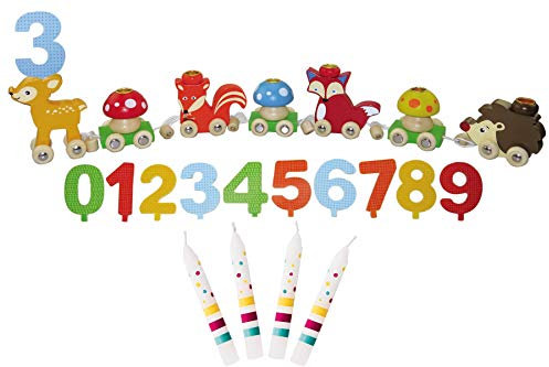 Ameisenkeks ® Set mit Inware Geburtstagszug Waldtiere + 10 Susibelle Kerzen