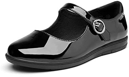 DREAM PAIRS Ragazze Mary Jane Ballerine Ballerine Scarpe Uniformi Scolastiche,Size 33.5,Nero/Vernice/Pu,KFL217