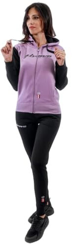 GIVOVA TUTA DONNA 103 CON CAPP. in FELPA VIOLA/NERO Tg. XS