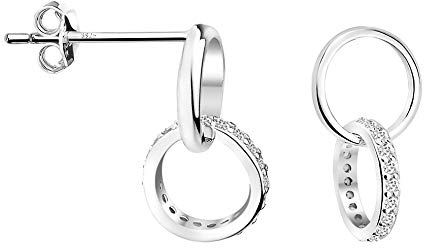 SOFIA MILANI - Damen Ohrringe 925 Silber - mit Zirkonia Steinen - Kreis Ohrstecker - 20911