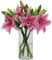 Omygarden Lot de 6 fleurs de lys tigrées artificielles roses en plastique pour décoration de maison, bureau, fête de mariage, sans vase