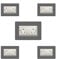 5X Double Socket Surround, Acrylic Back Panel or Plate, Protect Wall from Finger Prints, Font Colour:Dark Grey
