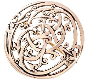 Wikinger Tuchnadel URNES Ø 3.6 cm Midgard Brosche Nordischer Schmuck Urnestil Fibel Bronze