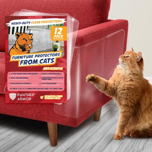 Panther Armor Robuster Kratzschutz für Sofa Katze, 12 Stück Anti Kratz Folie für Katzen