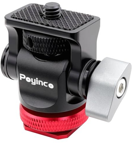 POYINCO Field Monitor Mount Monitor Holder Swivel 360°and 180°Tilt Adjustable with Cold Shoe Mount for 5 and 7 Monitor for Video Shooting Photography Accessories