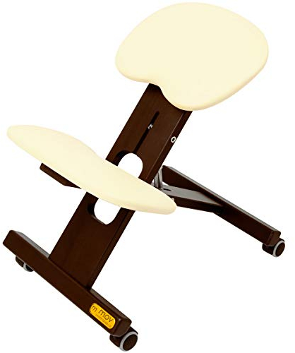 Mercurius Ergo-Office Ergonomischer Stuhl Orthopädischer Kniestuhl Computerstuhl Kniehocker Stoff - Made in EU, CE, TUV (Beige)