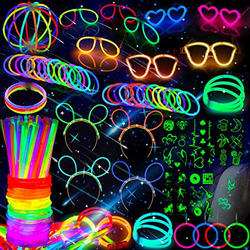 MULEVIP 272 PCS Barras Luminosas, Iluminación para Juguetes, Luminosos con Conectores para Pulseras y Pelotas,Varitas Luminosas Fluorescentes, Ideal para Fiestas en la Oscuridad para Cumpleaños