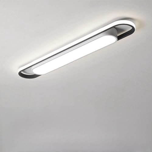 LED Flur Deckenleuchte mit Bewegungsmelder Innen Deckenlampe mit Tageslichtsensor Modern 6000K Deckenbeleuchtung mit Sensor für Treppe Wohnzimmer Balkon Küche Garage Veranda BüRo Lampe (80cm)