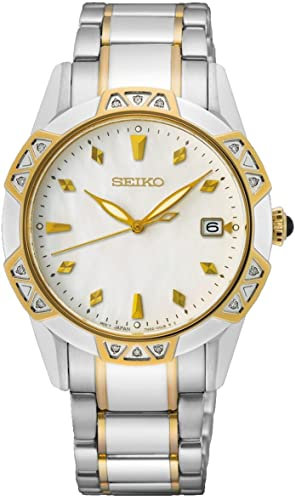 Seiko Damen Analog Quarz Uhr mit Edelstahl Armband SKK728P1