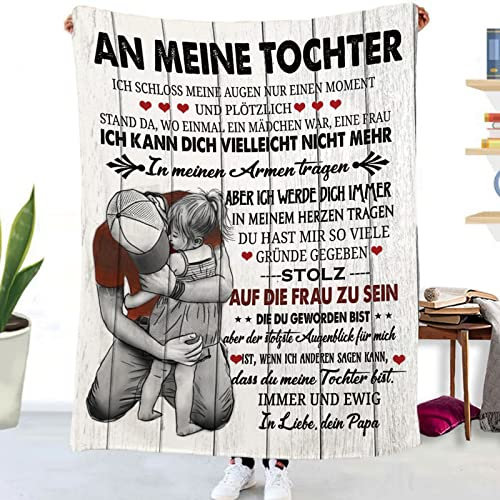 Tospass Kuscheldecke Personalisierte Decke An Meine Tochter Decke Von Papa Flanell Briefdecke Positiv Ermutigen Nachricht Brief Decke Tv-Decken Geschenk Weiche Fleecedecke Sofa Reisen 150x220 cm