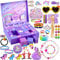 Adventskalender 2025 für Mädchen, Weihnachts-Countdown-Kalender 24 Tage Weihnachts-Countdown-Einhorn-Geschenke für Kinder, Mädchen, einschließlich Haarschmuck, Haarspangen, Armbänder, Geldbörse