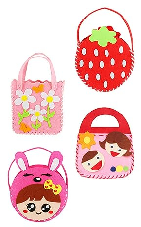 ibasenice 4 Sätze Diy-tasche Nähset Für Taschen Filz-geldbörsen-kit Taschenset Selber Machen Lernspielzeug Zum Nähen Handtasche Bastelset Nähset Aus Filz Handbuch Vlies Necessaire Kleinkind