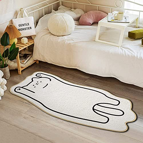 ZQYMM Moderner Teppich Wohnzimmer Niedlicher Katze Teppich Kinderteppich Rutschfester Wärmedämmteppich Mit Cartoon Krabbelunterlage Für Babys Weicher Teppich Kleines Kinderzimmer,Cat,40 * 90cm