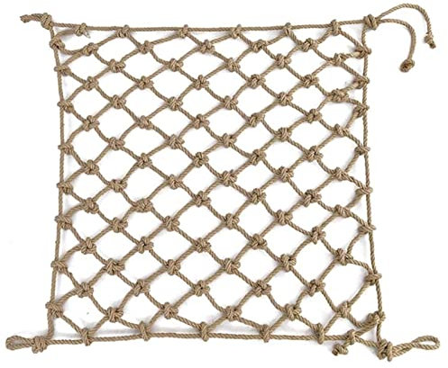 ZARBAILRE Sicherheitsnetz Kinder Hanf 1×3m, Kletternetz Kinder Outdoor Schmal, 3 mm Dickes 15 cm-Netz Netzseil Sturzprävention für den Außenbereich, Zaun, Klettern
